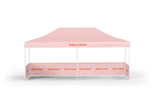 Commercial Gazebo with Custom Print - 3M x 6M With Half Height Walls