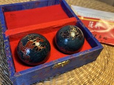 Beautiful vintage Chinese Baoding chiming meditation stress relieving balls