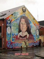 PHOTO  BELFAST BOBBY SANDS MEMORIAL MURAL  FALLS ROAD BELFAST.