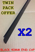x2 Black Kitchen Worktop Edging Trim END CAP 40mm with screws *TWIN PACK OFFER*