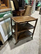 Tea or Drinks Trolley 1920 Oak Antique 3 Tier Original Castors FREE POSTAGE 