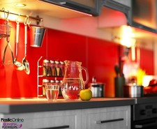Red Splashback Perspex Acrylic Kitchen Bathroom Like Glass Tile Alternative