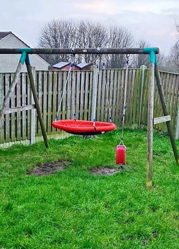 Kids wooden swing set - wooden,