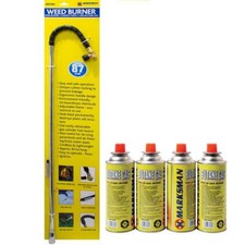Gas Burner Blaster Weed Wand Blowtorch Garden Torch Weeds Killer + 4 Gas Refills