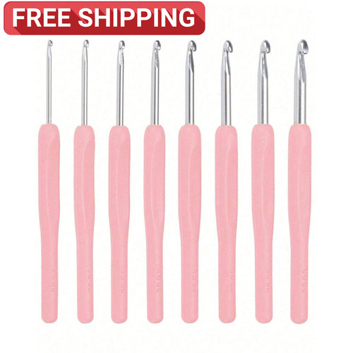 8pcs aluminium crochet hooks - aluminium,