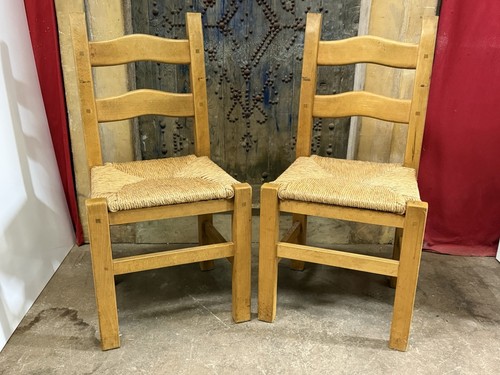 Pair vintage beech - of,