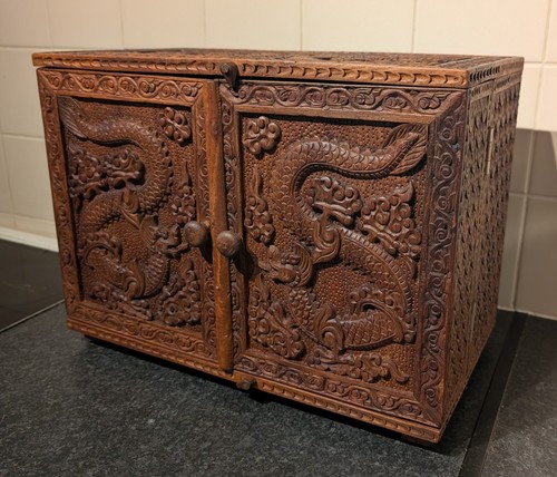Vintage chinese carved wooden - vintage,