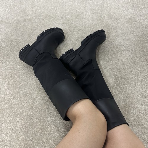 Black zara knee high boots - knee,