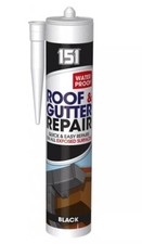 BLACK ROOF GUTTER SEALANT LEAK