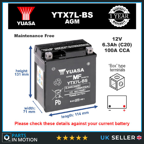 Genuine yuasa ytx7l high - genuine,