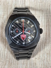 boxed black BREIL DUCATI Corse men's CHRONOGRAPH WATCH new battery excellent 