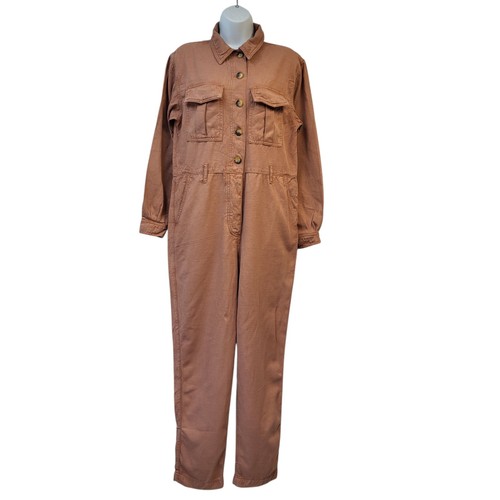 Topshop jumpsuit orange denim - topshop,