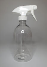 500ml PET Plastic Clear Boston Bottle & White Trigger Spray Pump *Any Amount*