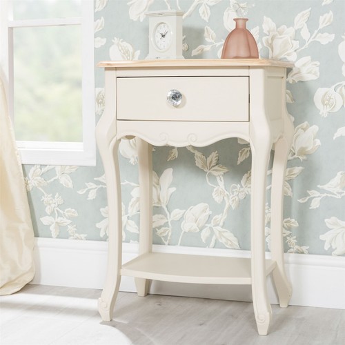 Cream bedside table - cream,