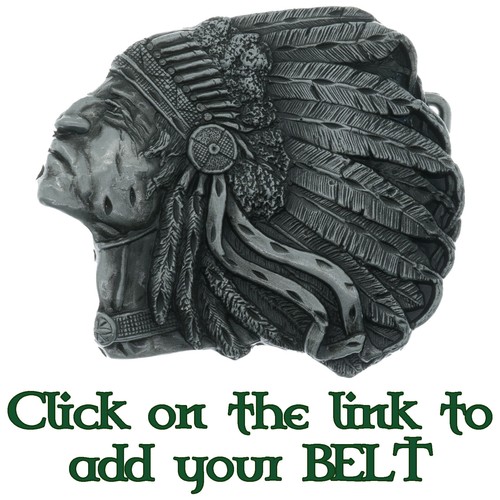 Red indian chief - belt, buckle