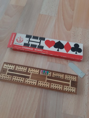 Vintage wooden cribbage - vintage, board