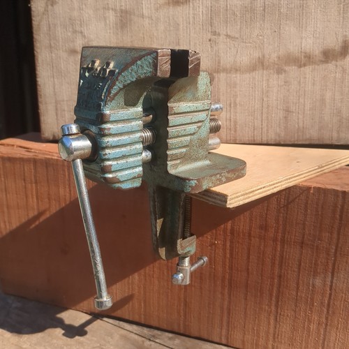 Vintage clamp on bench - clamp,
