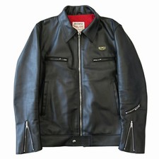 Lewis Leathers 551TH Dominator Tight Fit Leather Jacket Black 44 Used