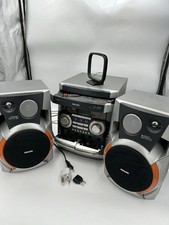 Philips FW-C355/22 Mini Hi-Fi System with Speakers – 3-CD Changer, Twin Cassette