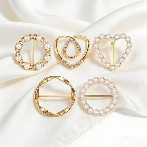 5pcs metal scarf ring clips - scarf,