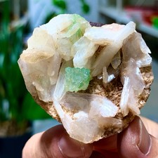 28G Newly discovered green phantom quartz crystal cluster mineral sample