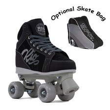 Rio Roller Lumina Quad Roller Skates UK 13J-8A Black/Grey - FREE SKATE TOOL!