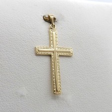 14k Gold Cross Charm Pendant