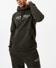 Jack Wills Batsford Graphic Logo Hoodie In Khaki