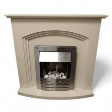 Adam Inset Electric Fireplace Truro Ivory Brushed Metal 104cm x 98cm - Preloved