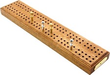 Hardwood cribbage board with