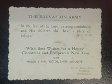 Vintage Salvation Army Christmas Card Xmas