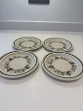 4 X Royal Doulton Harvest Garland Lambeth Stoneware Side Plates 16.5cm / 6.5”