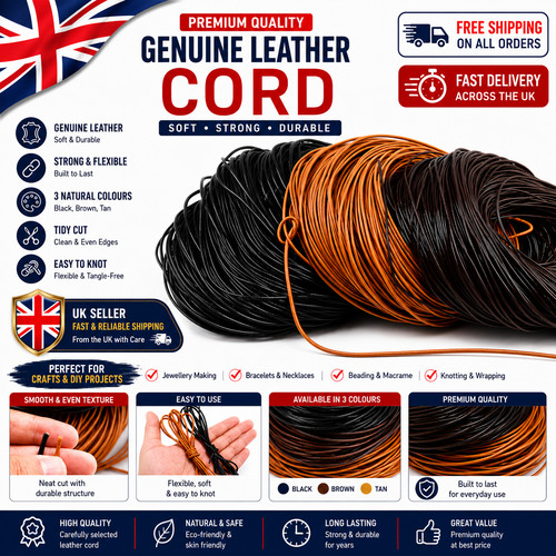 Genuine leather cord - leather, |