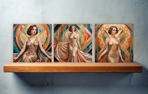 Art deco design ceramic tiles - art,