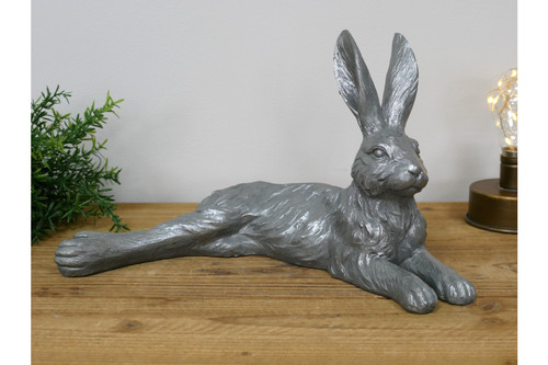Resin hare ornament large - resin,