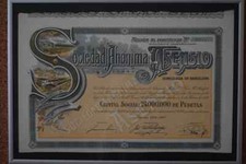 Sociedad Anonima Asensio S.A. 1964-65, 1000 pesetas share. No. 22574 w/o coupons