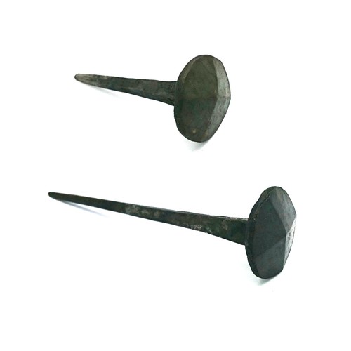 Handforged rose head nails - head,