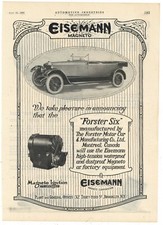 1920 Eisemann Magneto Ad: Forster Motor Car of Montreal Canada Featured