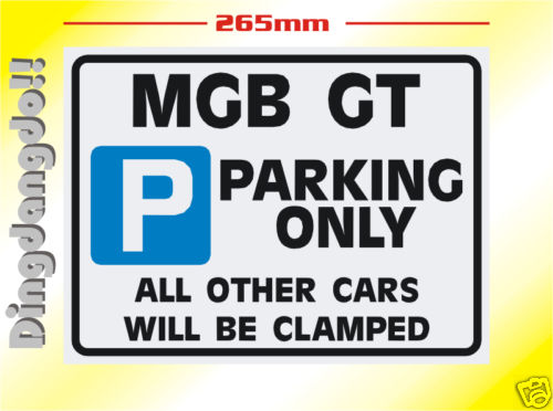 Mgb parking sign - gt, novelty