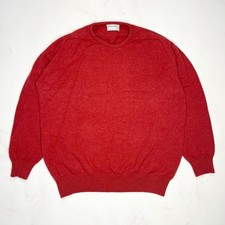 Johnstons of Elgin Men’s Pure New Wool Sweater Pullover Red Size 48