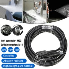 34ft/50ft 5800PSI 14mm High Pressure Washer Hose Jet Wash Lance M14 M22 Thread