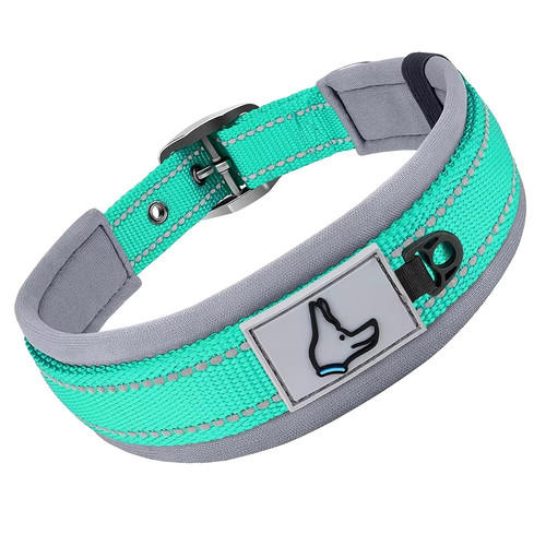Padded reflective dog collar - reflective,