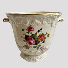 Vintage Maryleigh Pottery Ceramic Plant Pot Floral Indoor Planter 18 cm Embossed