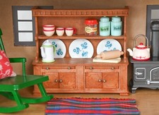 Sylvanian Welsh Dresser cabinet cupboard. Kitchen vintage Tomy Calico Critters