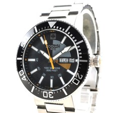 Zodiac Sea Wolf ZO2813 100M Black Dial Quartz Day-Date Men's Watch 41mm S/S Case