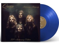 Queen Bohemian Rhapsody / I'm In Love With My Car Blue Vinyl 50th Ann 12" Mint