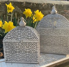 Rectangle Antique White Garden Lanterns French Chic County Shabby Moroccan 