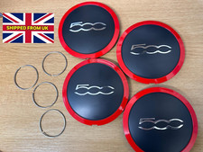 4X FIAT 500 Red / chrome