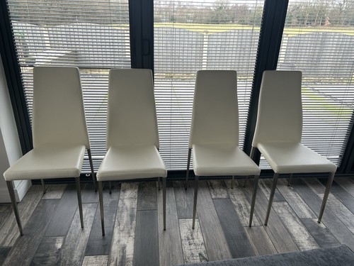 Set white dining chairs - of,
