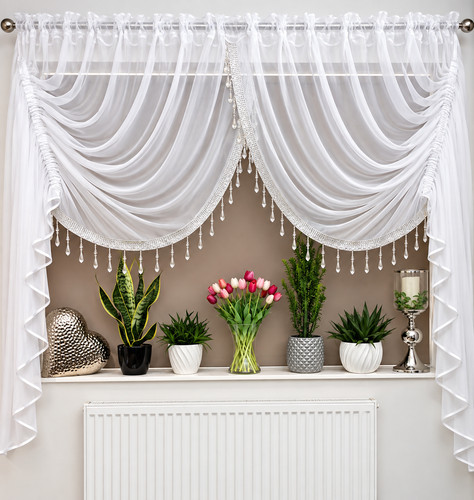 Elegant white voile swag net - elegant,